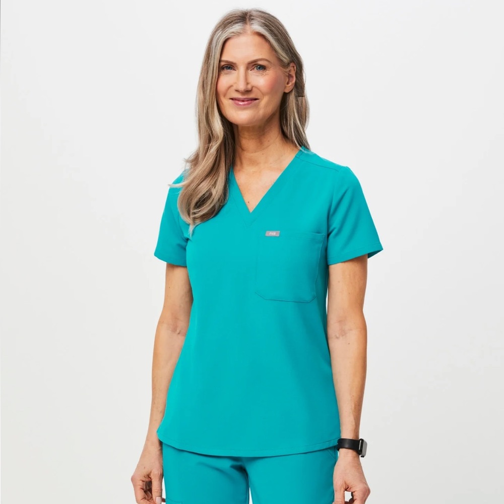 Teal Catarina One Pocket Scrub Top
